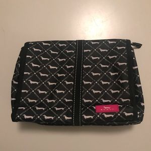 Cute black dachshund-print toiletries bag